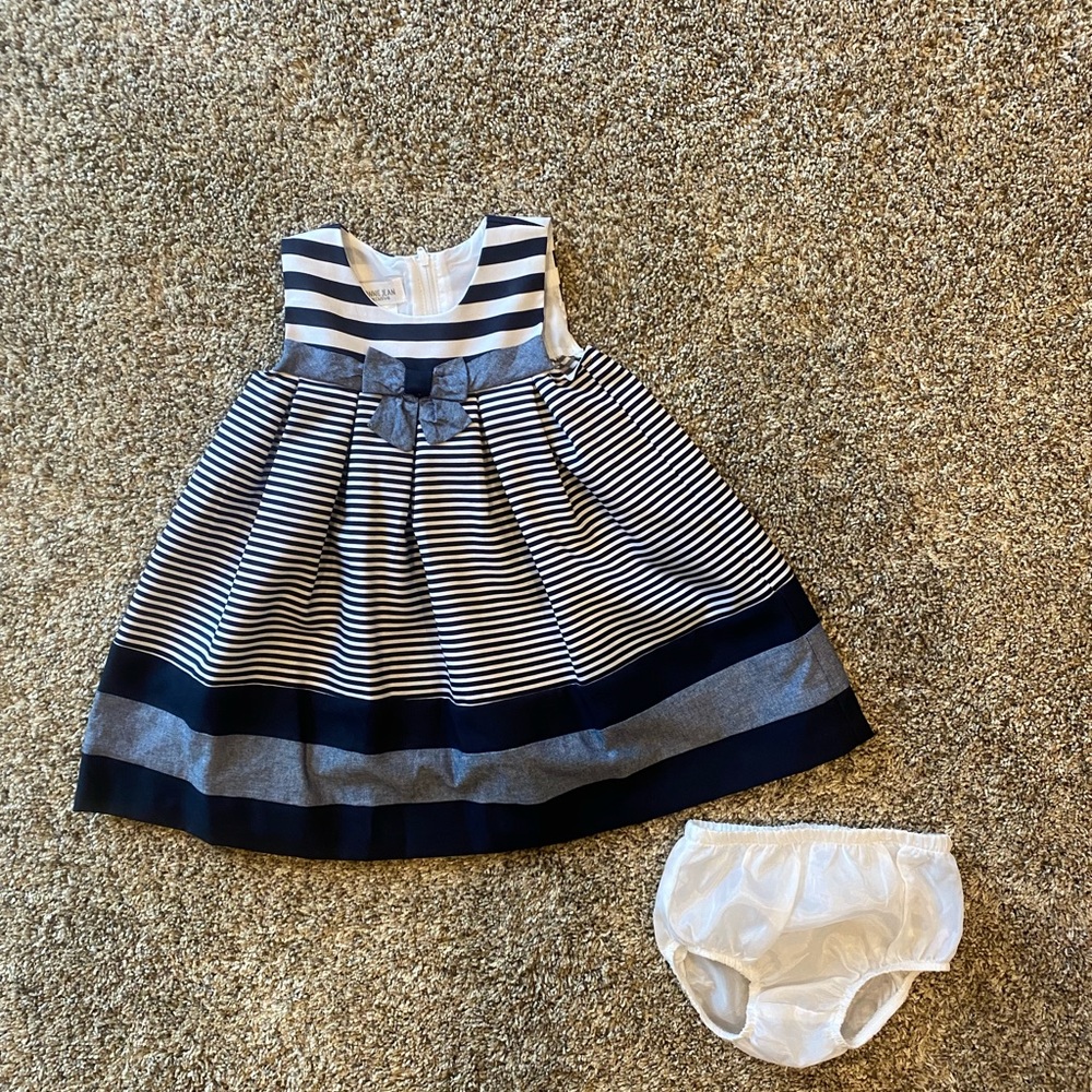Beautiful Navy and White Toddler Dress
